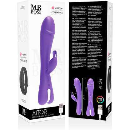 MR BOSS - AITOR RABBIT COMPATIBILE CON LA TECNOLOGIA WIRELESS WATCHME - MR. BOSS | Lingerie Harness Boutique