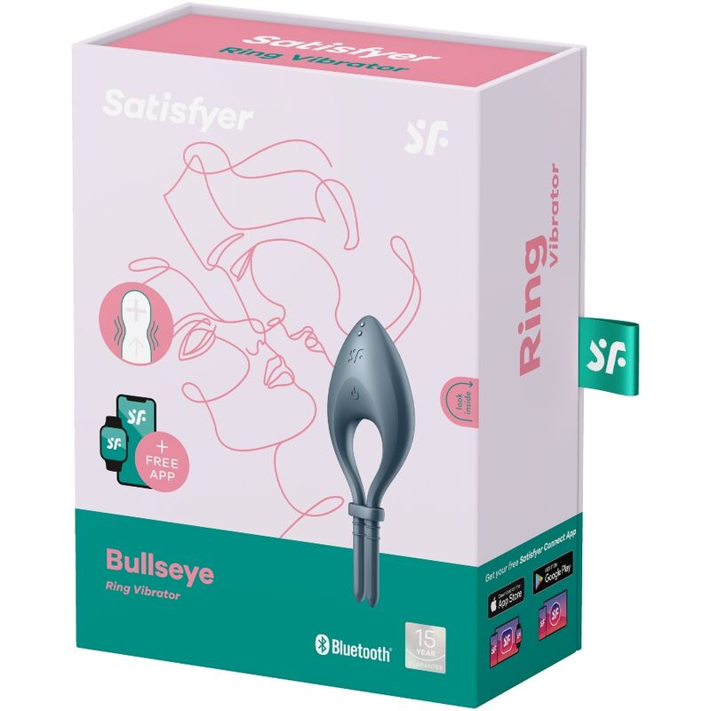 SATISFYER - APP VIBRATORE BULLSEYE RING GRIGIO - SATISFYER RING | Lingerie Harness Boutique
