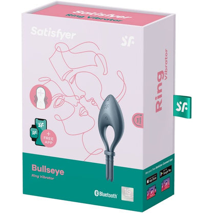 SATISFYER - APP VIBRATORE BULLSEYE RING GRIGIO - SATISFYER RING | Lingerie Harness Boutique