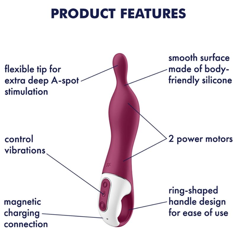 SATISFYER - VIBRATORE AMAZING 1 ASPOT BERRY - SATISFYER VIBRATOR | Lingerie Harness Boutique