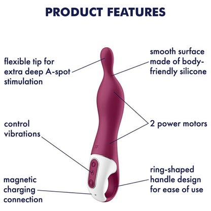 SATISFYER - VIBRATORE AMAZING 1 ASPOT BERRY - SATISFYER VIBRATOR | Lingerie Harness Boutique