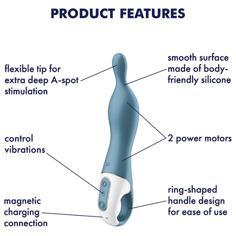 SATISFYER - VIBRATORE AMAZING 1 ASPOT BLU - SATISFYER VIBRATOR | Lingerie Harness Boutique