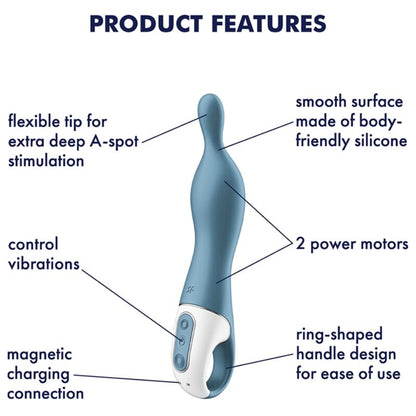 SATISFYER - VIBRATORE AMAZING 1 ASPOT BLU - SATISFYER VIBRATOR | Lingerie Harness Boutique