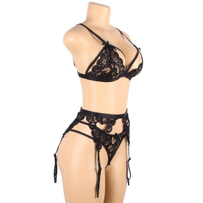 SUBBLIME - SET TRE PEZZI BRA+ REGGICALZE + PERIZOMA L/XL - SUBBLIME SETS | Lingerie Harness Boutique