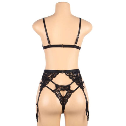 SUBBLIME - SET TRE PEZZI BRA+ REGGICALZE + PERIZOMA L/XL - SUBBLIME SETS | Lingerie Harness Boutique
