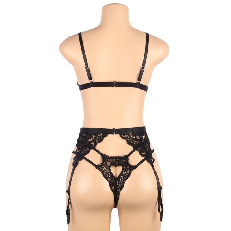 SUBBLIME - SET TRE PEZZI BRA+ REGGICALZE + PERIZOMA L/XL - SUBBLIME SETS | Lingerie Harness Boutique