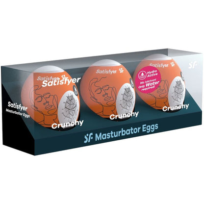 SATISFYER - 3 UOVA MASTURBATORI NAUGHTY, SAVAGE & CRUNCHY - SATISFYER EGGS | Lingerie Harness Boutique