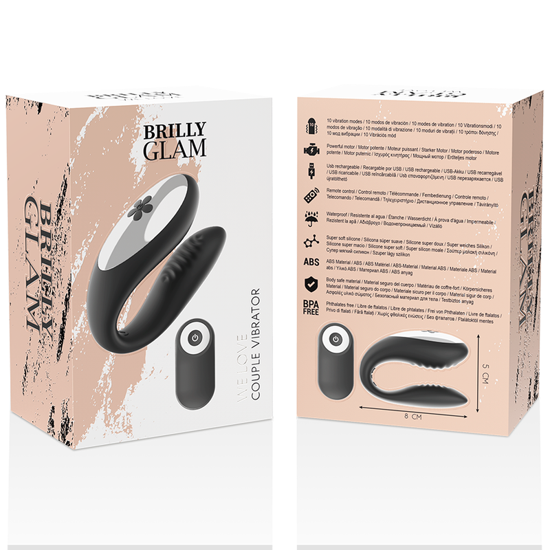 BRILLY GLAM - WE LOVE FOR PARTNERS TELECOMANDO NERO - BRILLY GLAM | Lingerie Harness Boutique