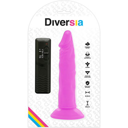 DIVERSIA - DILDO VIBRANTE FLESSIBILE VIOLA 23 CM -O- 4.3 CM - DIVERSIA | Lingerie Harness Boutique