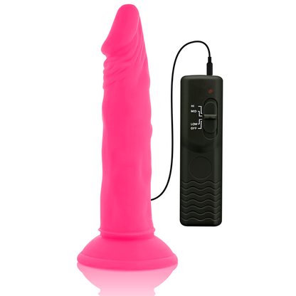 DIVERSIA - DILDO FLESSIBILE CON VIBRAZIONE ROSA 23 CM -O- 4.3 CM - DIVERSIA | Lingerie Harness Boutique