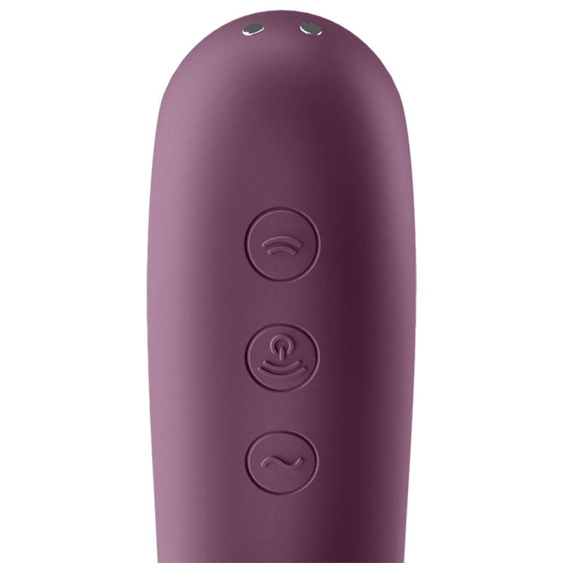SATISFYER - VIBRATORE DUAL KISS AIR PULSE ROSSO VINO - SATISFYER AIR PULSE | Lingerie Harness Boutique