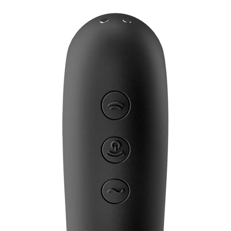 SATISFYER - VIBRATORE DUAL KISS AIR PULSE NERO - SATISFYER AIR PULSE | Lingerie Harness Boutique
