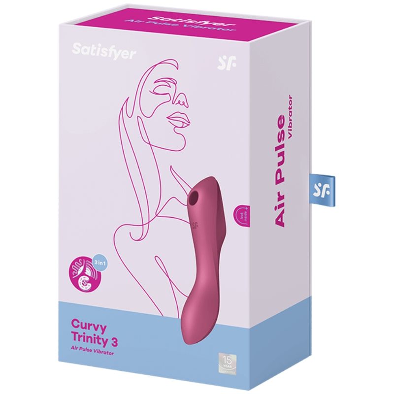 SATISFYER - VIBRATORE CURVY TRINITY 3 AIR PULSE ROSSO - SATISFYER AIR PULSE | Lingerie Harness Boutique
