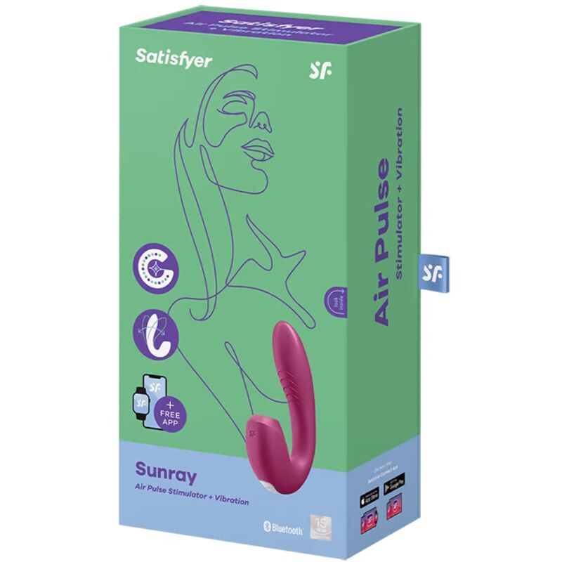SATISFYER - APP STIMOLATORE E VIBRATORE SUNRAY ROSSO - SATISFYER CONNECT | Lingerie Harness Boutique
