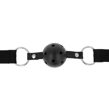 GAG A SFERA TRASPIRANTE IN TESSUTO NERO OHMAMA FETISH - OHMAMA FETISH | Lingerie Harness Boutique
