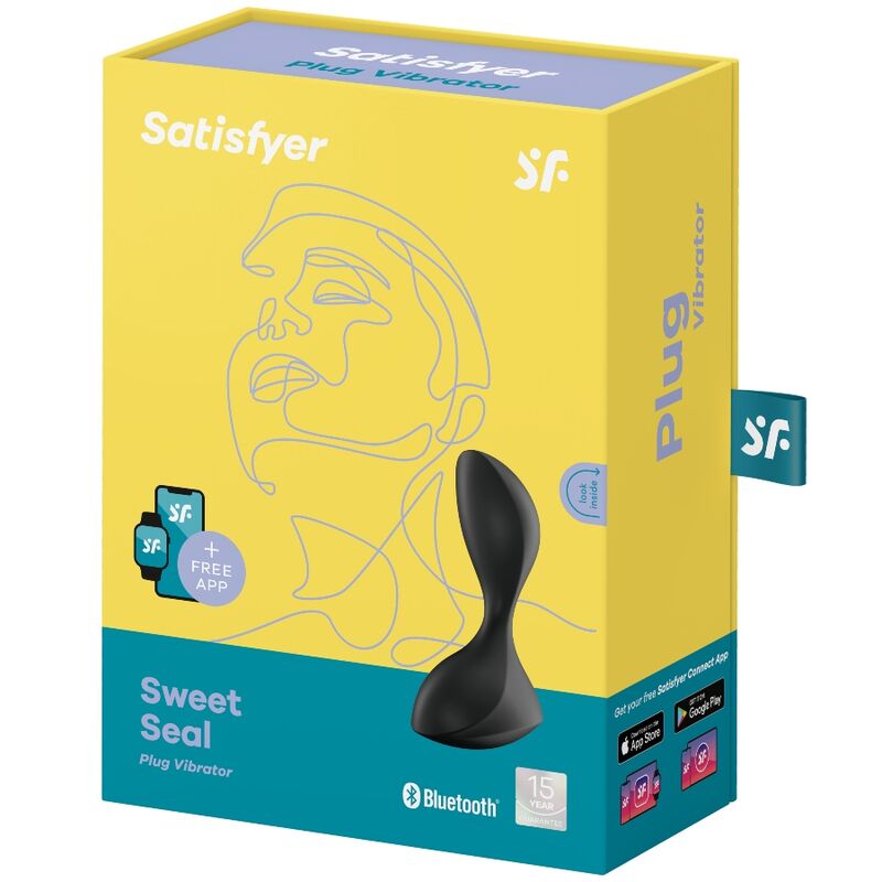 SATISFYER - APP TAPPO VIBRANTE SWEET SEAL NERO - SATISFYER CONNECT | Lingerie Harness Boutique