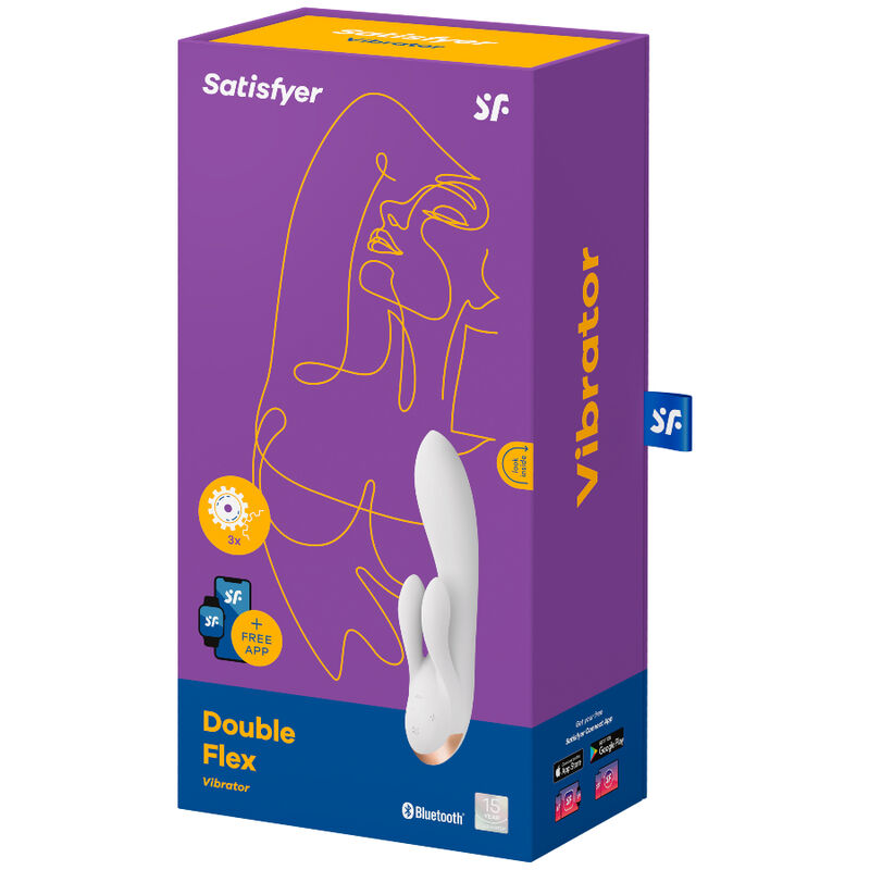 SATISFYER - APP VIBRATORE DOPPIO FLEX NERO - SATISFYER CONNECT | Lingerie Harness Boutique
