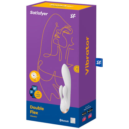 SATISFYER - APP VIBRATORE DOPPIO FLEX NERO - SATISFYER CONNECT | Lingerie Harness Boutique