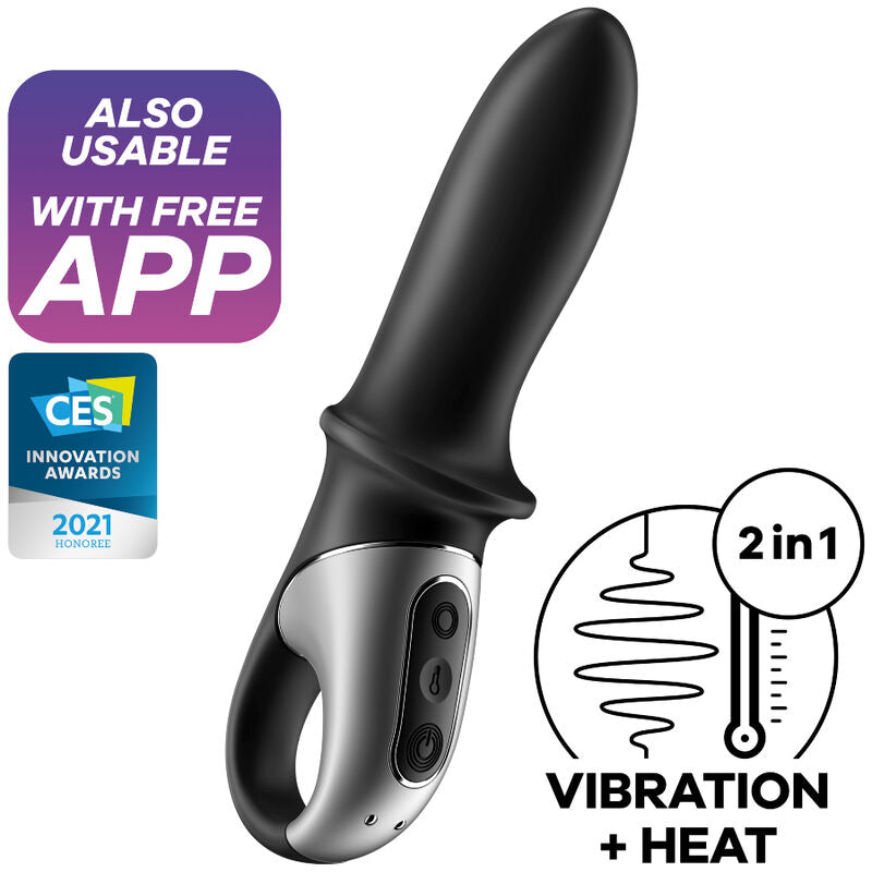 SATISFYER - APP VIBRATORE ANALE HOT PASSION NERO - SATISFYER CONNECT | Lingerie Harness Boutique