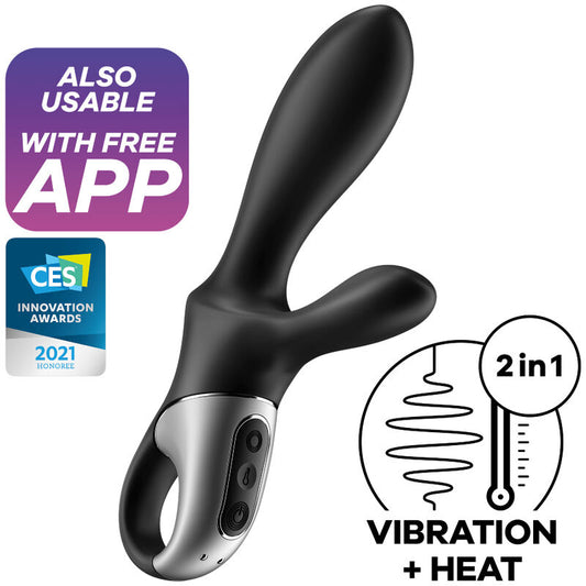 SATISFYER - HEAT CLIMAX+ APP VIBRATORE ANALE NERO - SATISFYER CONNECT | Lingerie Harness Boutique