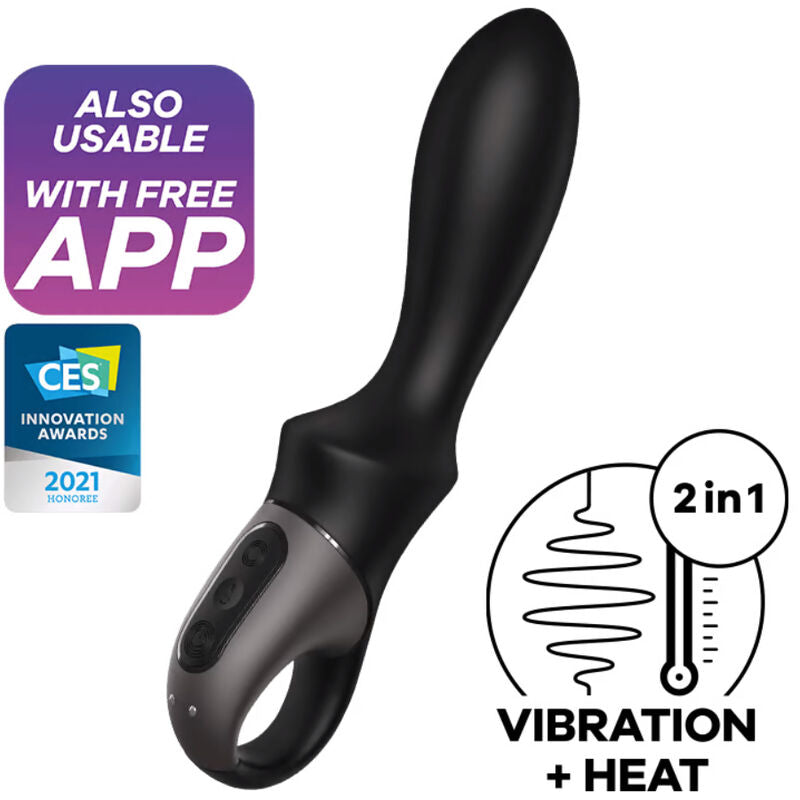 SATISFYER - APP VIBRATORE ANALE HEAT CLIMAX NERO - SATISFYER CONNECT | Lingerie Harness Boutique