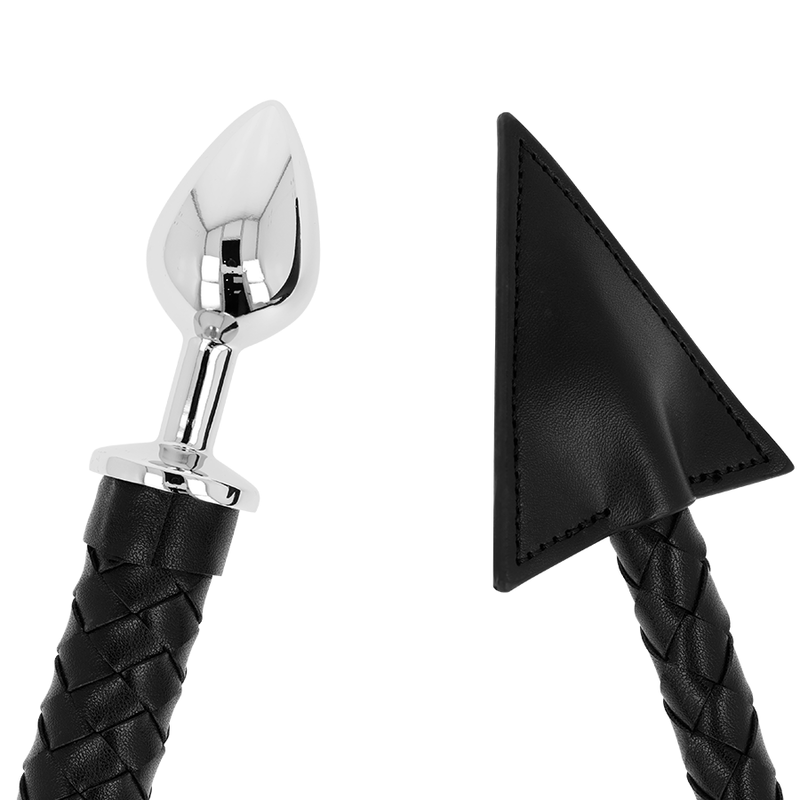 OHMAMA FETISH DEVIL''S TAIL PLUG IN PELLE E METALLO 7 CM