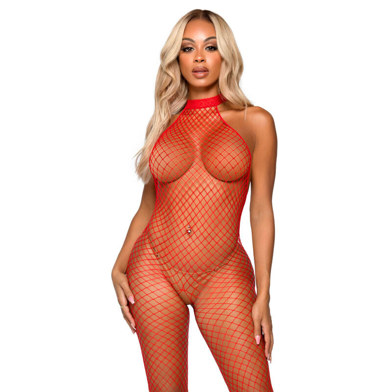 LEG AVENUE - BODYSTOCKING LE FRIVOLE - COLLO RACER TAGLIA UNICA ROSSO - LEG AVENUE BODYSTOCKINGS | Lingerie Harness Boutique