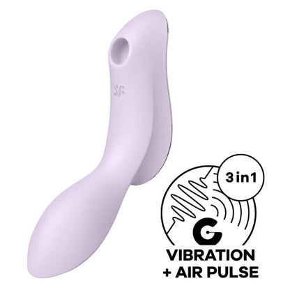 SATISFYER - VIBRATORE CURVY TRINITY 2 AIR PULSE VIOLA - SATISFYER AIR PULSE | Lingerie Harness Boutique