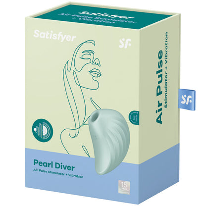 SATISFYER - PEARL DIVER STIMULATOR UND VIBRATOR GRÜN - SATISFYER AIR PULSE | Lingerie Harness Boutique