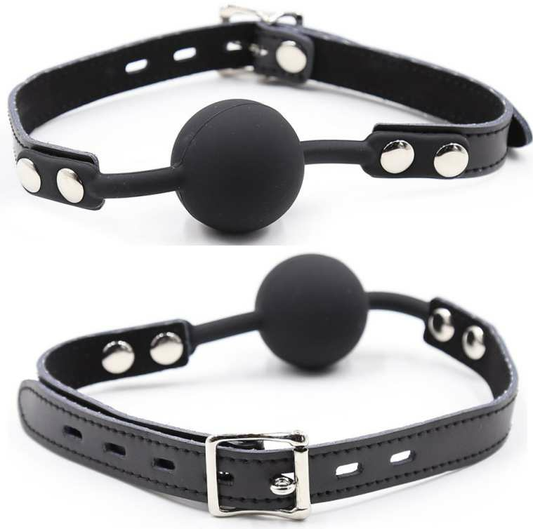 OHMAMA FETISH - BALL GAG IN SILICONE CON CINTURA IN PELLE (LUCCHETTO INCLUSO) - OHMAMA FETISH | Lingerie Harness Boutique