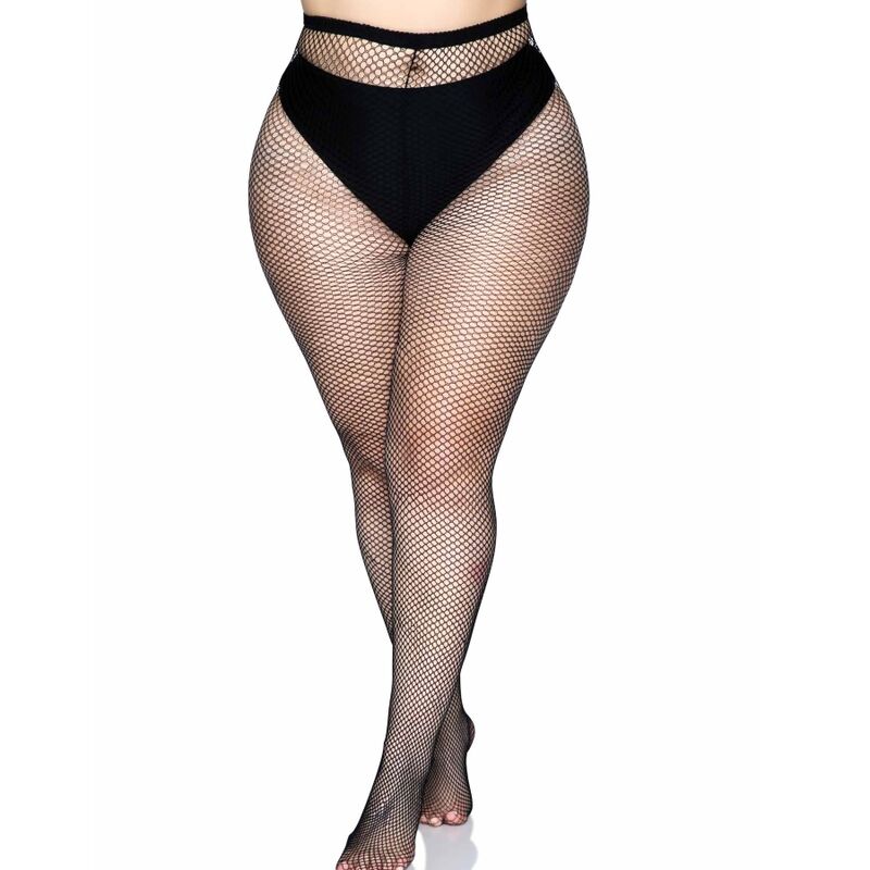 LEG AVENUE - COLLANT CON GAMMA POSTERIORE - NERO TAGLIA PLUS - LEG AVENUE HOSIERY | Lingerie Harness Boutique