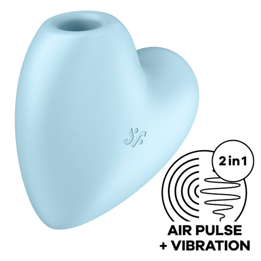 SATISFYER - CUTIE HEART STIMOLATORE E VIBRATORE A IMPULSI D'ARIA BLU