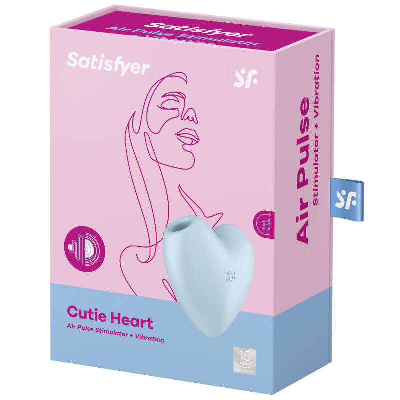 SATISFYER - CUTIE HEART STIMOLATORE E VIBRATORE AIR PULSE ROSA - SATISFYER AIR PULSE | Lingerie Harness Boutique