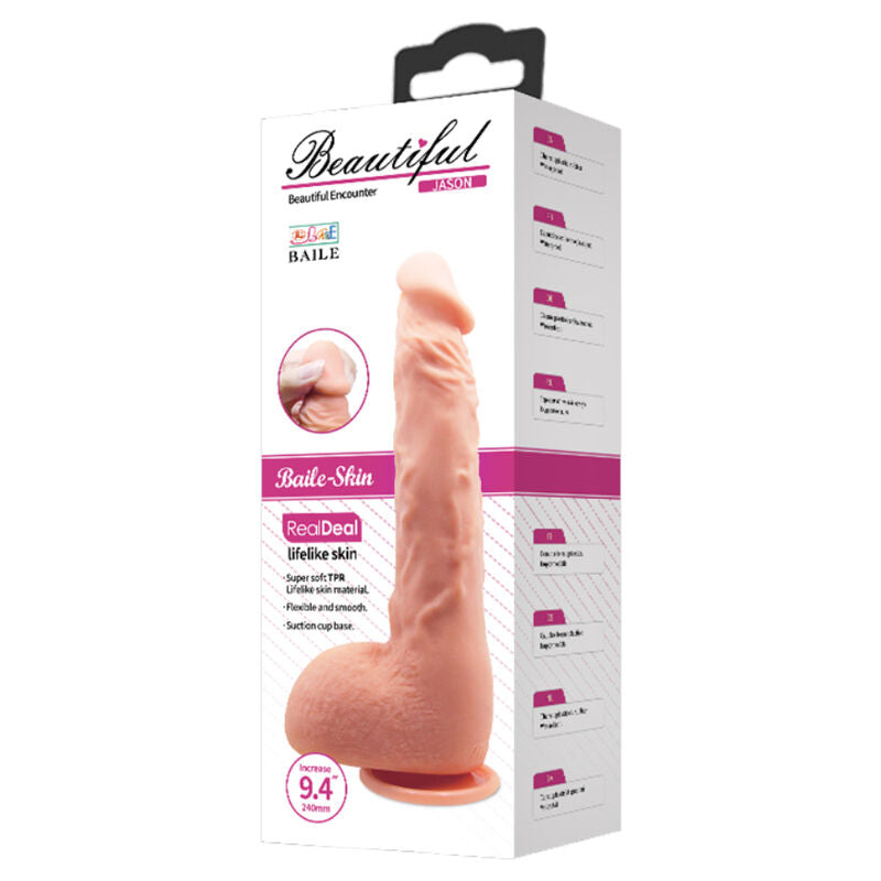 BAILE - DILDO REALISTICO JASON NATURALE 24 CM - BAILE VIBRATORS | Lingerie Harness Boutique