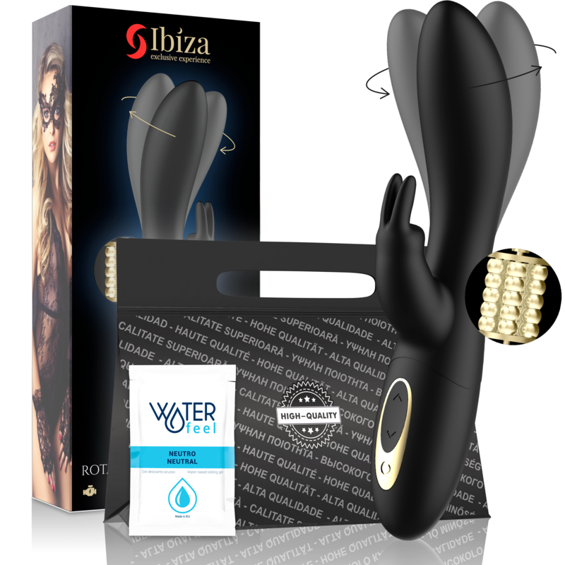 IBIZA - POTENTE ROTATORE PERLATO CON CONIGLIO - IBIZA TECHNOLOGY | Lingerie Harness Boutique