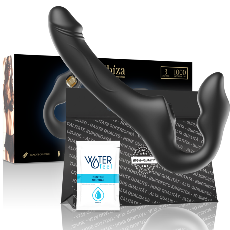 IBIZA - VIBRATORE SENZA CINGHIE TELECOMANDO 3 MOTORI 1000 COMBINAZIONI. - IBIZA TECHNOLOGY | Lingerie Harness Boutique