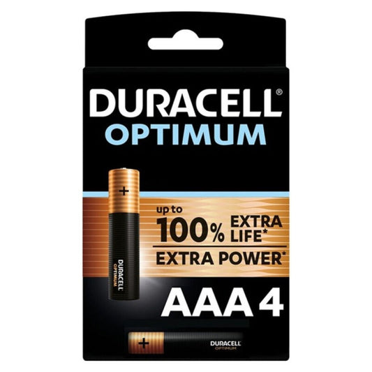 DURACELL - OPTIMUM 200 AAA ALKALINE BATTERY LR03 4 UNIT