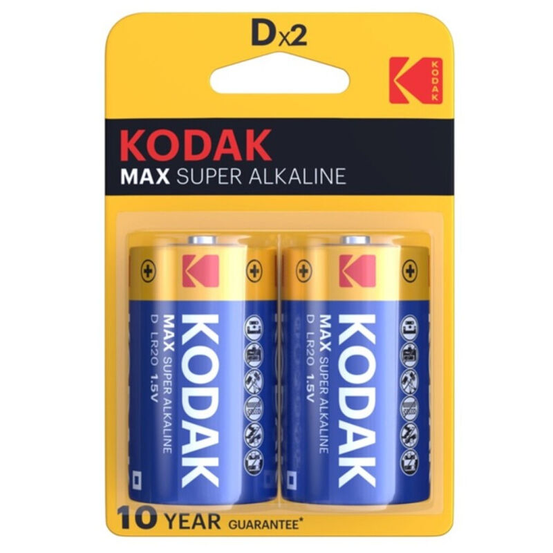 KODAK - MAX D LR20 ALKALINE BATTERY 2 UNITS