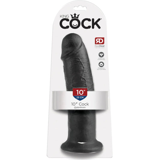 KING COCK - 10 BLACK DILDOS 25 CM