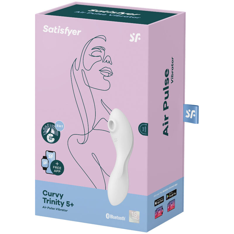 SATISFYER - CURVY TRINITY 5 WHITE VIBRATOR AND STIMULATOR