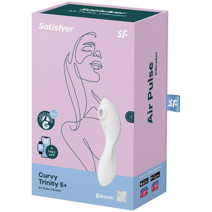 SATISFYER - STIMOLATORE E VIBRATORE CURVY TRINITY 5 AIR PULSE BLU - SATISFYER CONNECT | Lingerie Harness Boutique