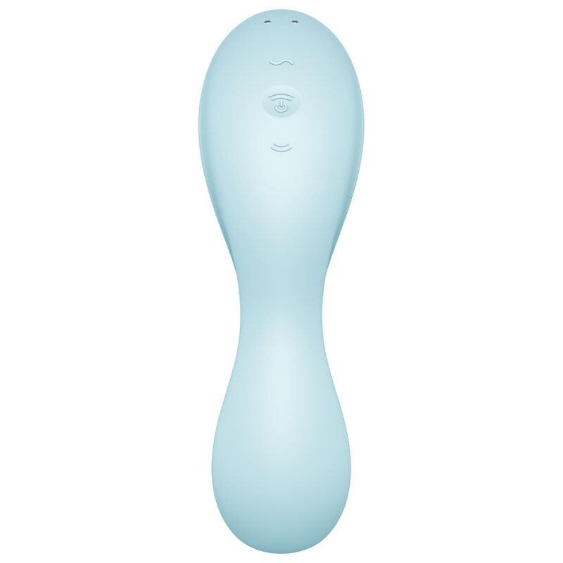 SATISFYER - STIMOLATORE E VIBRATORE CURVY TRINITY 5 AIR PULSE BLU - SATISFYER CONNECT | Lingerie Harness Boutique