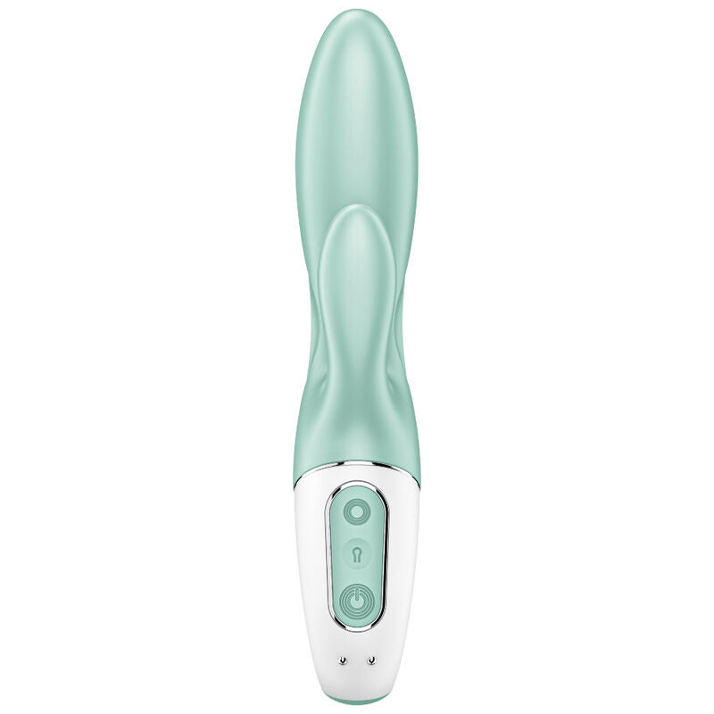 SATISFYER - APP VIBRATORE GONFIABILE CONIGLIO AIR PUMP BUNNY 5+ VERDE - SATISFYER CONNECT | Lingerie Harness Boutique