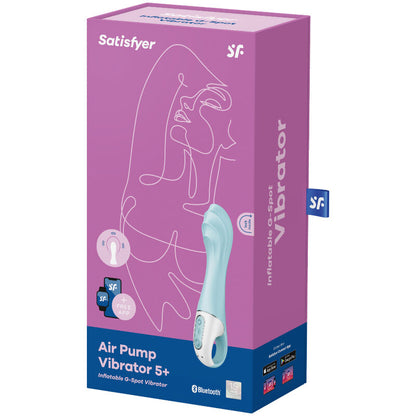 SATISFYER - VIBRATORE AIR PUMP 5+ VIBRATORE GONFIABILE G-SPOT BLU - SATISFYER CONNECT | Lingerie Harness Boutique