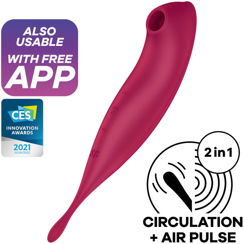 SATISFYER - TWIRLING PRO+ STIMOLATORE E APP VIBRATORE VERDE - SATISFYER CONNECT | Lingerie Harness Boutique