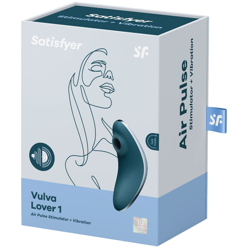 SATISFYER - VULVA LOVER 1 STIMOLATORE E VIBRATORE A IMPULSI D'ARIA BLU - SATISFYER AIR PULSE | Lingerie Harness Boutique