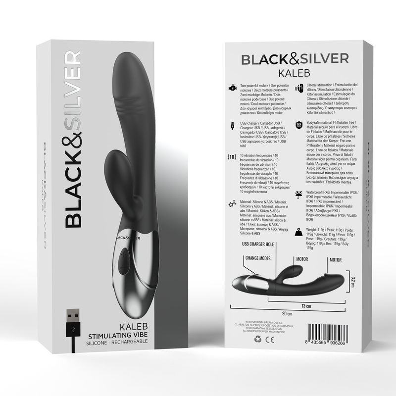 BLACK&SILVER - VIBRA STIMOLANTE KALEB - BLACK&SILVER | Lingerie Harness Boutique