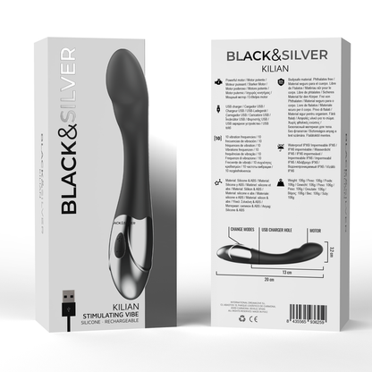 BLACK&SILVER - VIBRA STIMOLANTE KILIAN - BLACK&SILVER | Lingerie Harness Boutique