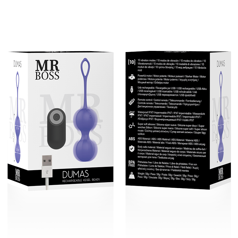 MR BOSS - DUMAS PERLINE KEGEL VIBRANTI TELECOMANDO - MR. BOSS | Lingerie Harness Boutique