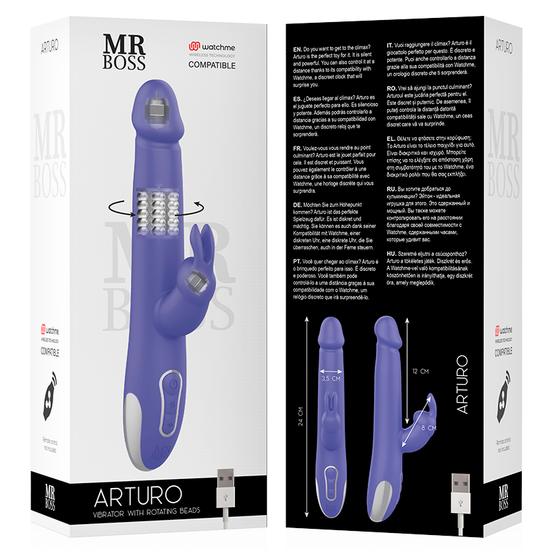 MR BOSS - VIBRATORE E ROTORE MR BOSS ARTURO COMPATIBILE CON LA TECNOLOGIA WIRELESS WATCHME - MR. BOSS | Lingerie Harness Boutique
